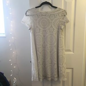 White baby doll crochet dress OASAP